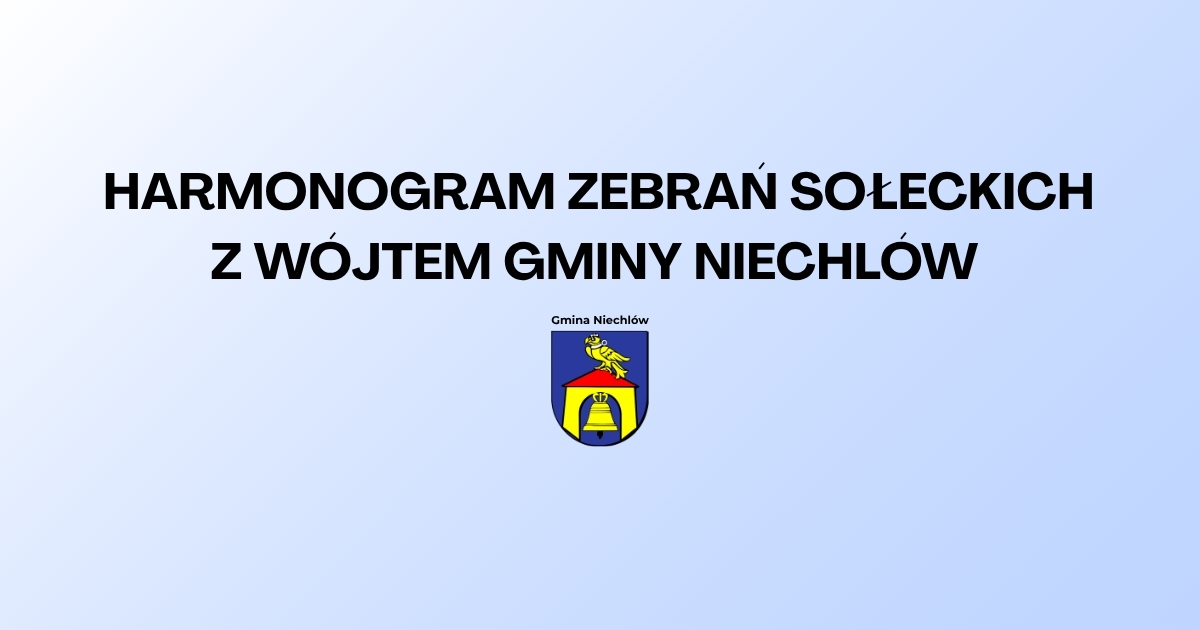  Spotkania sołeckie z Wójtem Gminy Niechlów 2026 – zapraszamy mieszkańców! 