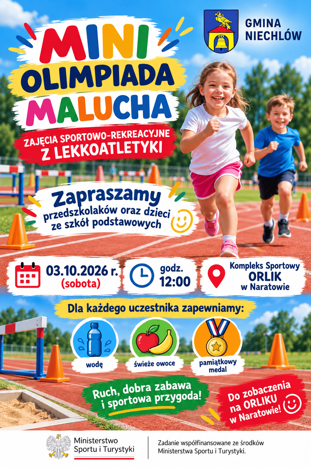 Zajęcia sportowo-rekreacyjne „Mini Olimpiada Malucha” na Orliku w Naratowie!