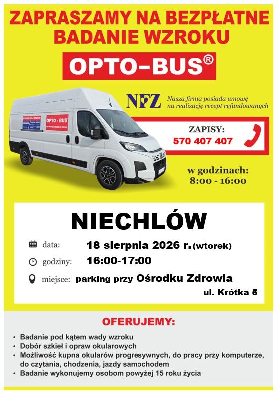  Bezpłatne badanie wzroku w Niechlowie! 