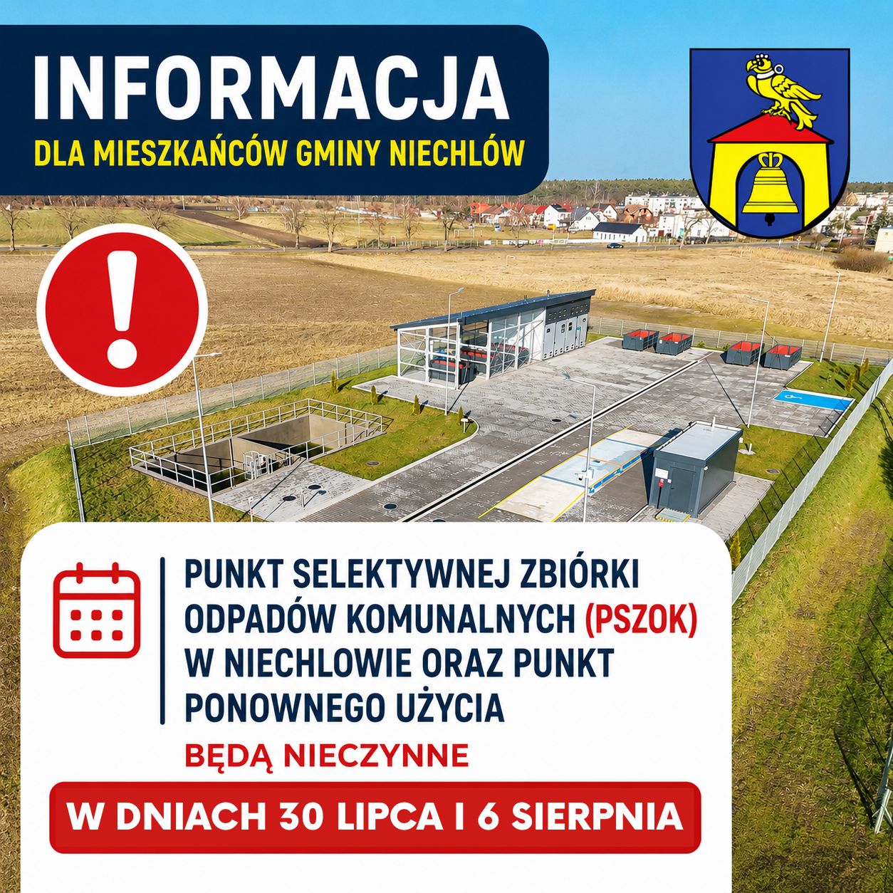 PSZOK nieczynny w dniach 30.07 i 6.08